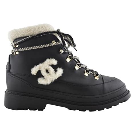 chanel snow boots|chanel shearling lined winter boots.